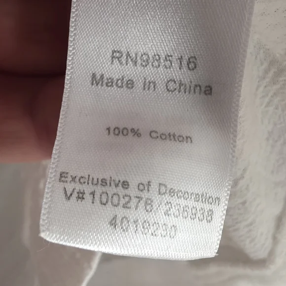 Coldwater Creek White Cotton Blouse with Crochet Trim Size 1X (18) - Picture 3 of 3